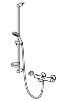 Oras Safira, Bath and shower faucet with shower set, 1348U