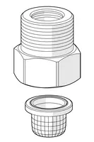 Attaching nipple with litter filter, G3/8-G3/8