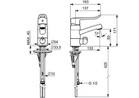 Oras Clinica, Washbasin faucet with washing machine valve, 5613