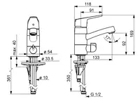 Oras Vega, Washbasin faucet with washing machine valve, 1813G