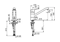 Oras Vega, Kitchen faucet with dishwasher valve, 1825FGG