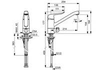 Oras Care, Kitchen faucet with dishwasher valve, 5735F