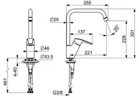 Oras Saga, Kitchen faucet, 1533FL-106