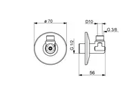 Oras, Angle coupling pair with stop valves, G1/2, 281215/2