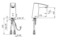 Oras Cubista, Washbasin faucet, 12 V, 2824F-105