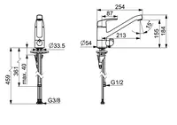 Oras Safira, Kitchen faucet with dishwasher valve, 1035FS-104