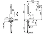 Oras Saga, Kitchen faucet with dishwasher valve, 3936F