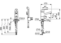 Oras Safira, Washbasin faucet with washing machine valve, 1014