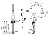 Oras Safira, Washbasin faucet with washing machine valve, 1034