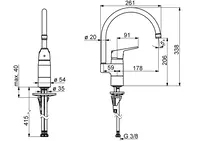 Oras Vega, Kitchen faucet, 1838FG-33