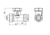 Oras Stabila, Shut-off connector, DN10, L=50, 443510