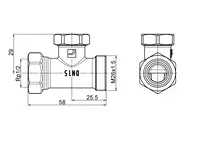 Oras Stabila, Shut-off connector, DN15, L=58, 443515