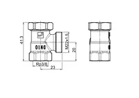 Oras Stabila, Shut-off connector, DN10, L=23, H=20, 443610