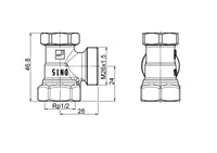 Oras Stabila, Shut-off connector, DN15, L=26, H=24, 443615