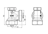 Oras Stabila, Shut-off connector, DN20, L=31, H=28, 443620