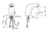 Oras Electra, Washbasin faucet, 9/12 V, Bluetooth, 6123FZ