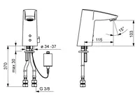 Oras Cubista, Washbasin faucet,  6 V, 2814F