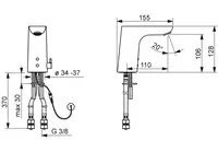 Oras Electra, Washbasin faucet, 12 V, 6121F