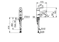 Oras Safira, Washbasin faucet with washing machine valve, 1013F