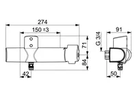 Oras Clinica, Washbasin faucet, 6 V, Bluetooth, 5676Z