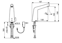 Oras Inspera, Washbasin faucet, 230/9 V, Bluetooth, 3016FT