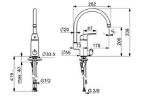 Oras Safira, Kitchen faucet with dishwasher valve, 1039F