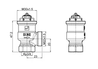 Oras Stabila, Patteriventtiilin runko, DN10, L=23, H=20, 443110