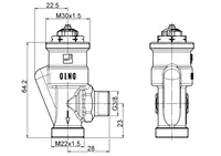 Oras Stabila, Patteriventtiilin runko, DN10, L=23, 443112