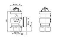 Oras Stabila, Radiator valve body, DN15, L=26, H=24, 443115