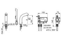 Oras Electra, Washbasin faucet, 24/48 V, Bluetooth, 6205MZ