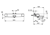 Oras Optima Style, Bath and shower faucet, 40cc, 7155N