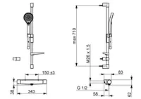 Oras Optima Style, Shower faucet with shower set, 160cc, 7158-109