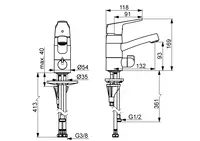 Oras Vega, Washbasin faucet with washing machine valve, 1813FG