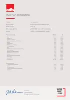 Hyväksyntä/Deklaraatio Materials Declaration