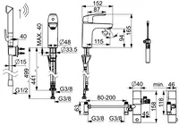 Oras Safira, Servantkran, 3 V, Bluetooth, 1001FZ