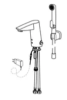 Oras Cubista, Tvättställsblandare, 9/12 V, Bluetooth, 2826FTZ