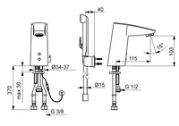 Oras Cubista, Izlietnes jaucējkrāns, 9/12 V, Bluetooth, 2826FZ