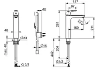 Oras Safira, High washbasin faucet, 1002F