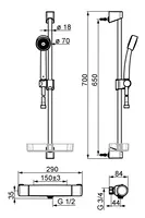 Oras Nova, Shower faucet with shower set, 7412