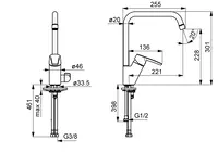 Oras Swea, Kitchen faucet with dishwasher valve, 1534F-106-33