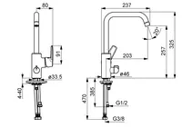 Oras Swea, Kitchen faucet with dishwasher valve, 1536F-106-33