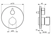 Oras Bluebox, Cover part for shower faucet, 2077