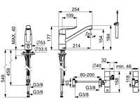 Oras Care, Kitchen faucet, 3 V, Bluetooth, 5730FZ