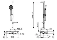 Oras Optima Style, Bath and shower faucet with shower set, 7149NU