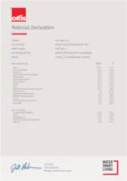 Hyväksyntä/Deklaraatio Materials Declaration