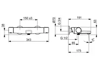 Oras Optima Style, Bath and shower faucet, 7140N-33