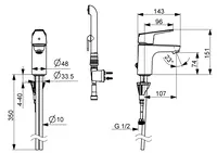 Oras Vega, Washbasin faucet, 1812GM