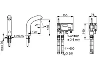 Oras Electra, Washbasin faucet, 24/48 V, non-Bluetooth, 6104Q