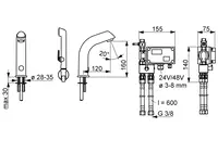 Oras Electra, Washbasin  faucet, 24/48 V, non-Bluetooth, 6105Q