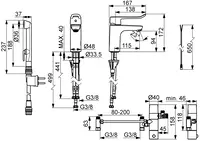 Oras Clinica, Washbasin faucet, 230/9 V, Bluetooth, 5601FZ